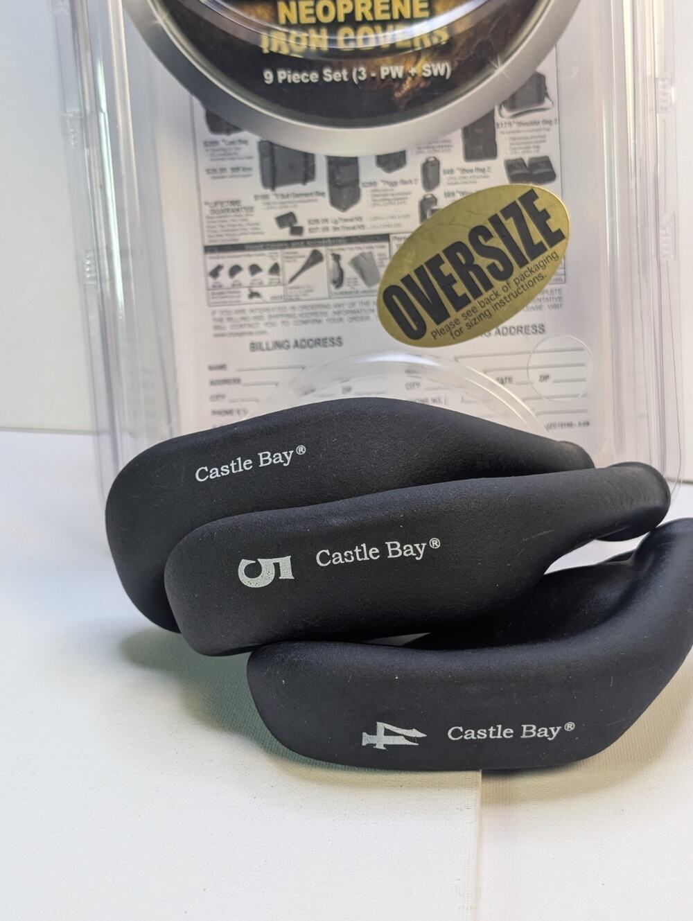 Club Glove Gloveskin Oversize Iron Covers Black Neoprene Golf Headcovers Lot 3